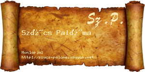 Szűcs Palóma névjegykártya